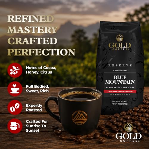 Gold Coffee Co. Blue Mountain Blend - Medium Roast Whole Bean 12 oz