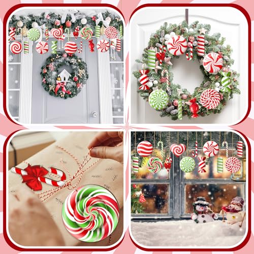 40 Pcs Colorful Peppermint Candy Christmas Tree Ornaments