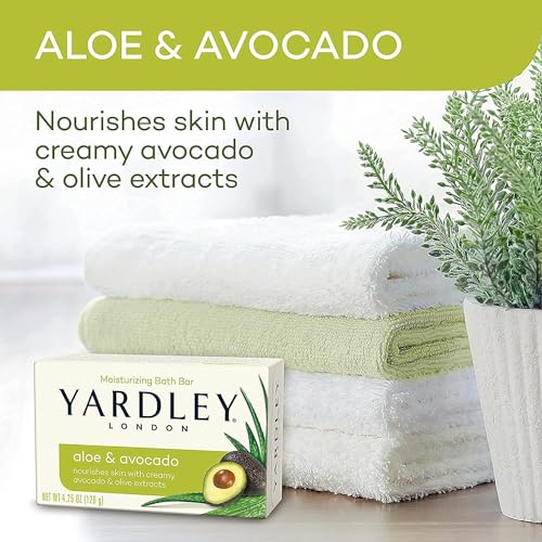 Yardley Fresh Aloe Bar Soap - Aloe & Avocado, 4.25 oz, 4 Pack