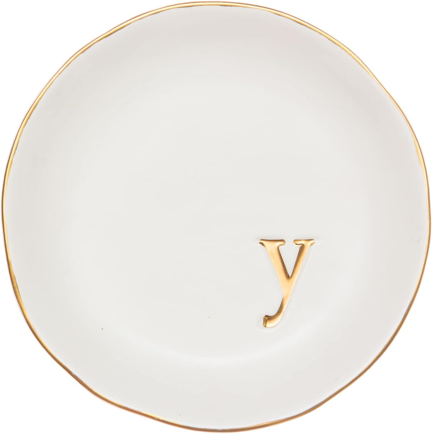Ceramic Jewelry Tray - Decorative Trinket Dish for Rings, Earrings & Necklaces | 4.75" White Surface