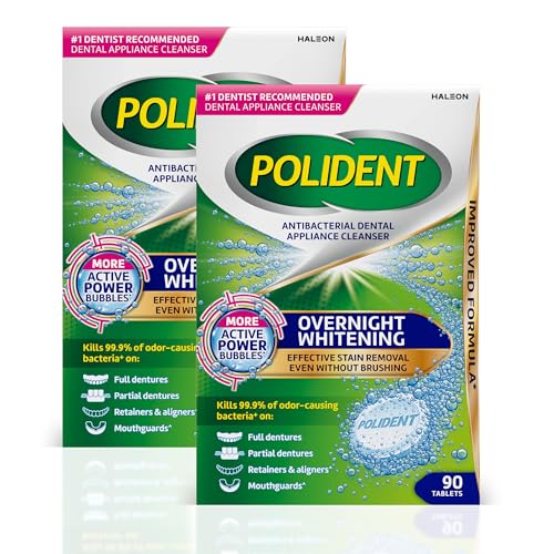 Polident Antibacterial Dental Appliance Cleanser Tablets, 90 Count