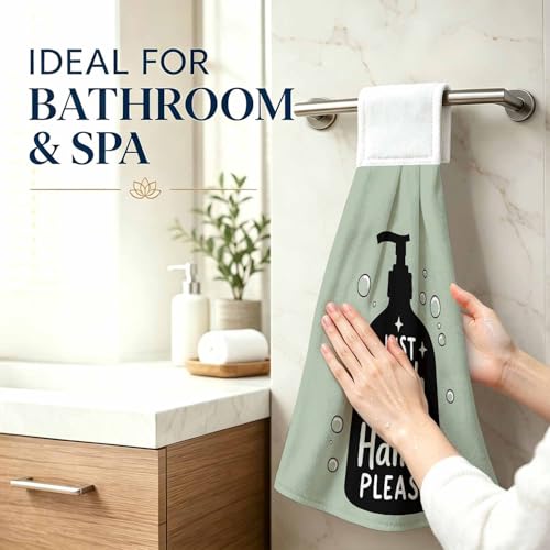Microfiber Hand Towel Set of 2 with Loop | Just Wash Your Hands