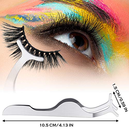 Honoson Silver Eyelash Tweezers Applicator Tool Set - 24 Pcs
