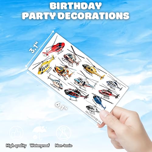 102-Piece Helicopter & Airplane Temporary Tattoos for Kids
