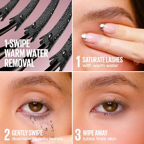 Maybelline Lash Sensational Sky Tubes Mascara - 24HR Length & Volume, Very Black