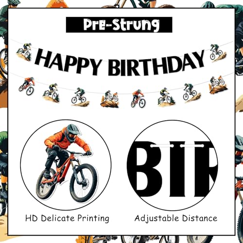 Mountain Bike Birthday Banners - BMX Theme Party Decorations