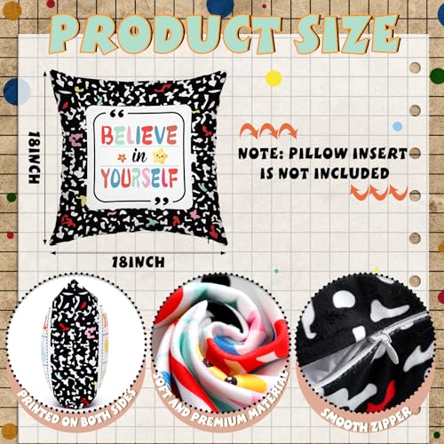 Hahafelt 2 Pcs 18x18 Inch Classroom Pillow Covers - Inspirational Designs