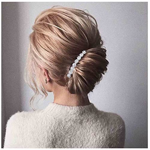 Silver Crystal Bridal Hair Comb Wedding Headpiece for Bride & Bridesmaids