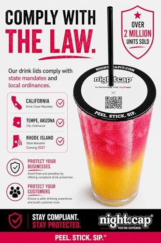 NightCap StopTopps Disposable Drink Cover Stickers - 25 Pack