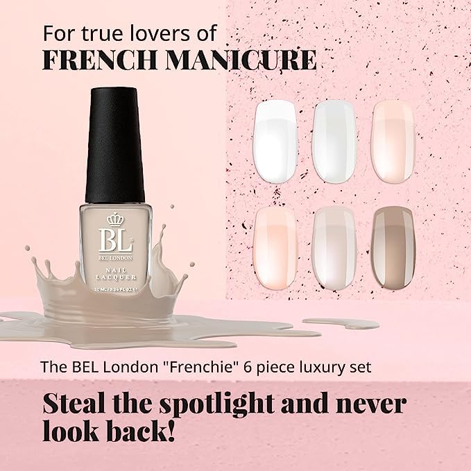French Manicure Nail Polish Set - 6 Multi-Color Luxury Shades