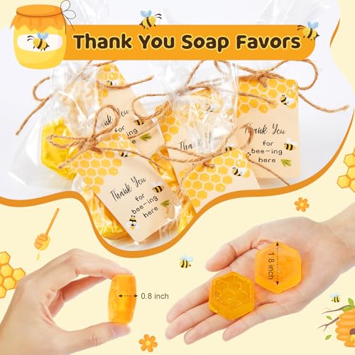 12 Honeycomb Soap Party Favors with Thank You Cards for Baby Showers