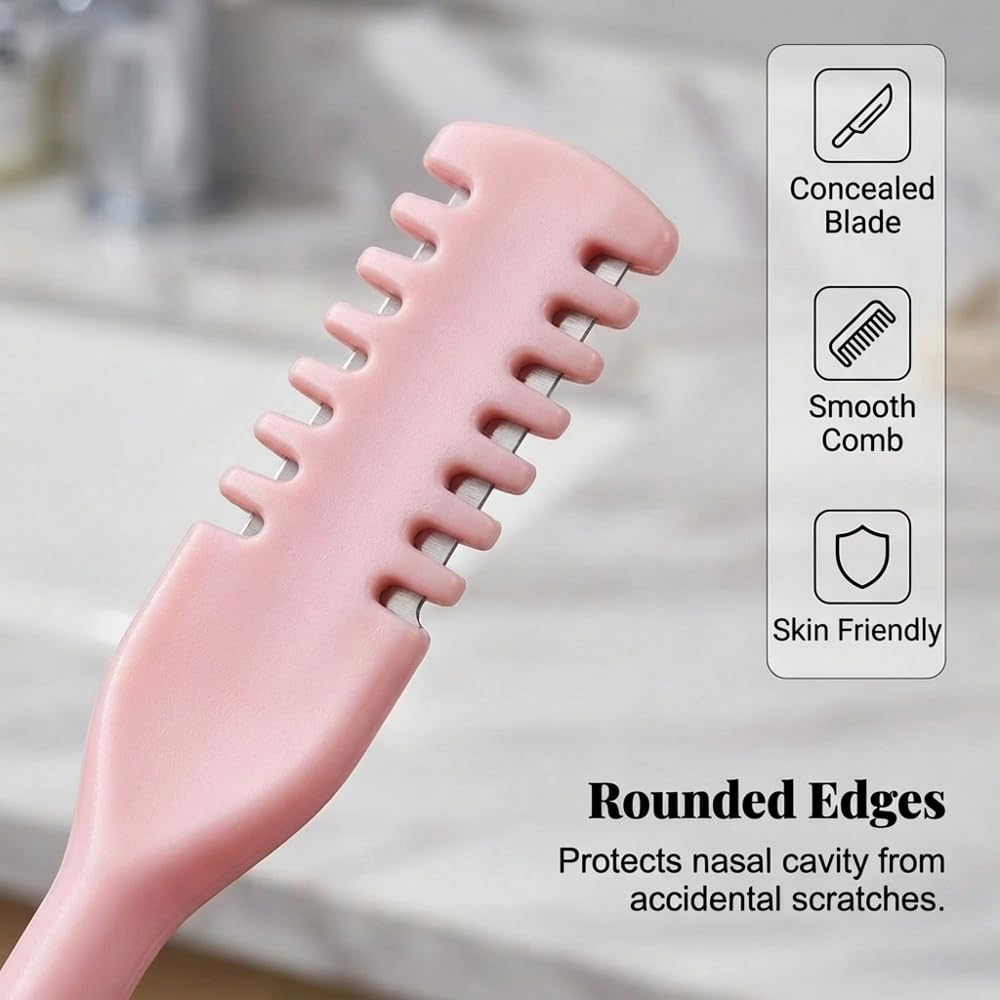 Manual Nasal Hair Cutter, 360° Rotating Nose Hair Trimmer with Double-Sided Blades, Safe & Painless Stainless Steel Nostril Hair Remover, Compact & Portable Travel Grooming Tool, 4PCS (Multicolor)