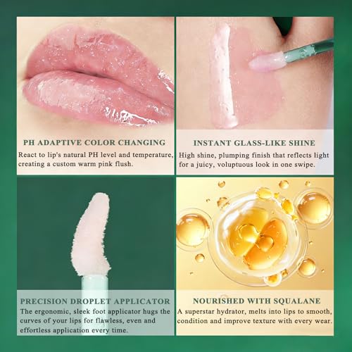 SHEEYOON Color Changing Lip Oil - PH Activated Gloss for Personalized Pink Tint
