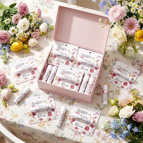 24 Pcs Baby in Bloom Lip Balm Party Favors - Floral Baby Shower Gifts
