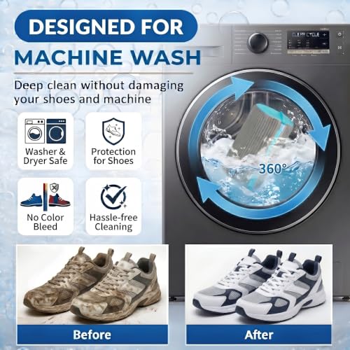 Shoe Washing Machine Bag - 2pc Chenille Cleaner with Zipper