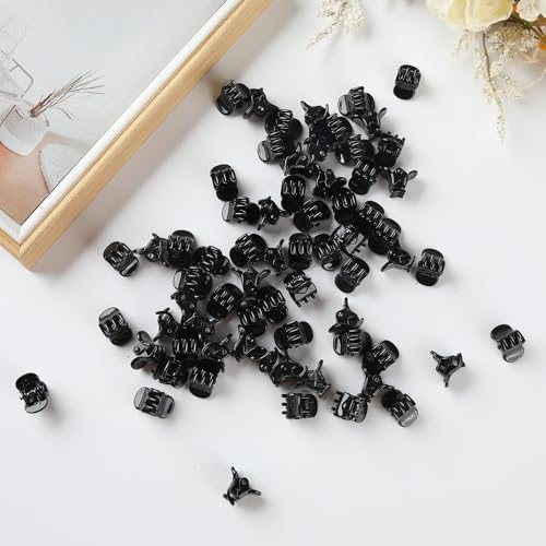 Black Mini Claw Hair Clips 120PCS 0.39 Inch Small Hairpin for Women