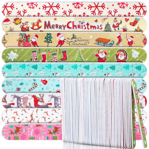 45 Pack Christmas Nail Files, Double-Sided Emery Boards for Party Favors