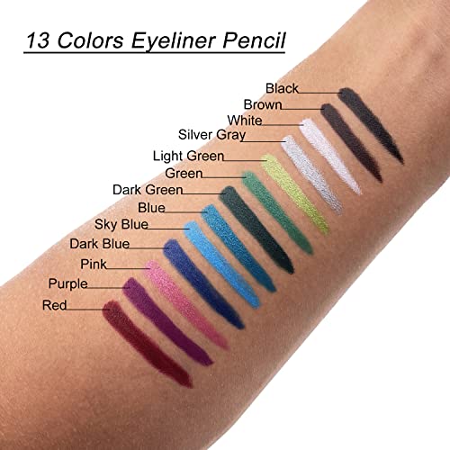 TWOMODE 13-Color Multi-Functional Eye & Lip Pencil Set for Makeup