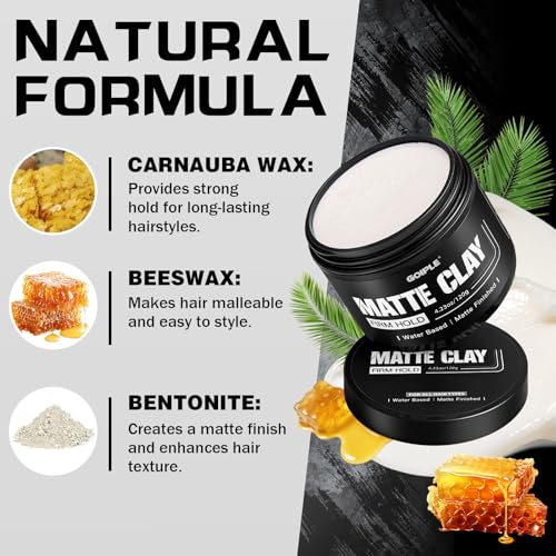 Goiple 2CPS Men's Hair Styling Clay, Firm Hold, Matte Finish, Clay