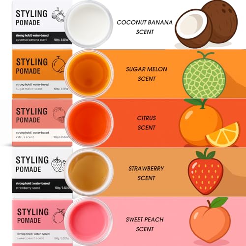 Springsugar Water-Based Hair Pomade with Strong Flexible Hold & Natural Shine - Sugar Melon Scent, 3.53 Oz