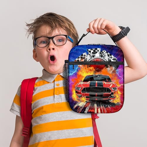 Insulated Cars Lunch Box for Kids - Reusable Thermal Tote