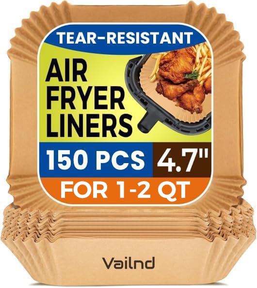 Vailnd 150PCS Air Fryer Liners - 4.7 Inch Non-Stick Parchment Paper
