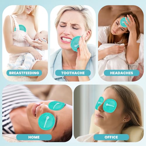 RelaxCoo Ice Face Eye Mask – Green Dual-Temp Gel Cold/Hot Pack for Dark Circles & Headache Relief