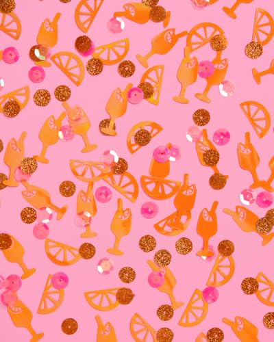 200-Piece Confetti Mix - Orange Pink Sequin Glitter for Parties