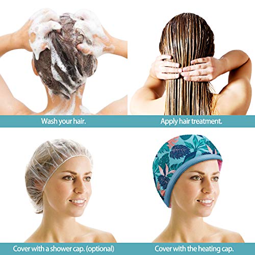 VICARKO Hawaii Blue Hair Steamer Thermal Heat Cap for Deep Conditioning