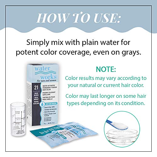 Blue Black Permanent Hair Color Powder - Water Works, 3 Pack