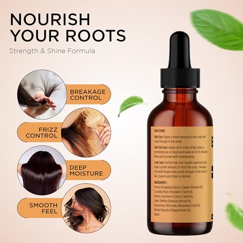 PRIME NATURAL Biotin Hair Oil - Rosemary & Pumpkin Seed Blend 2oz
