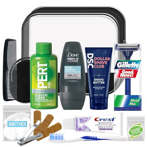 Men's Travel Toiletry Kit - 16-Piece TSA Compliant Essentials