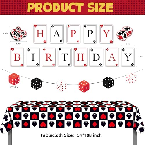 Casino Theme Party Decorations Set - Birthday Supplies Kit