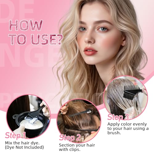 ROOHUA 8-Piece Professional Hair Dye Kit with Brush & Bowl