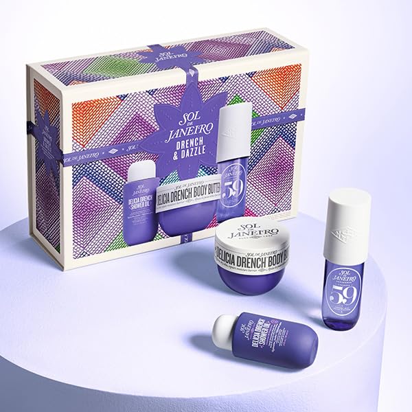 Delicia Drench Vanilla Body Care Gift Set for Women - Moisturizing Body Butter, Shower Oil & Cheirosa 59 Perfume Mist
