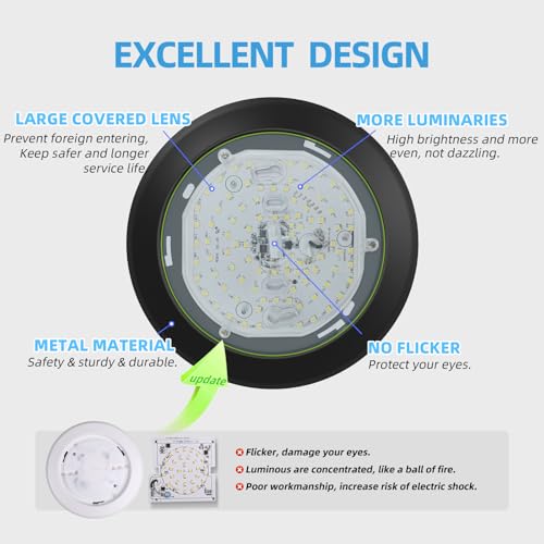 ECOELER 6 Inch Dimmable LED Ceiling Light - 1100Lm 5000K Daylight