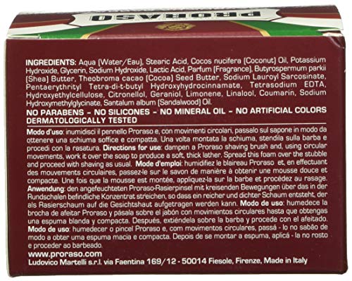 Proraso Shaving Soap for Men with Sandalwood Oil and Shea Butter
