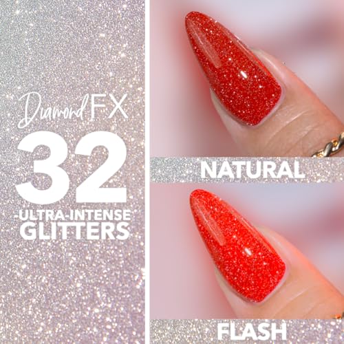 KIARA SKY Diamond FX Reflective Gel Polish Lightning - Neon Glitter Nail Color