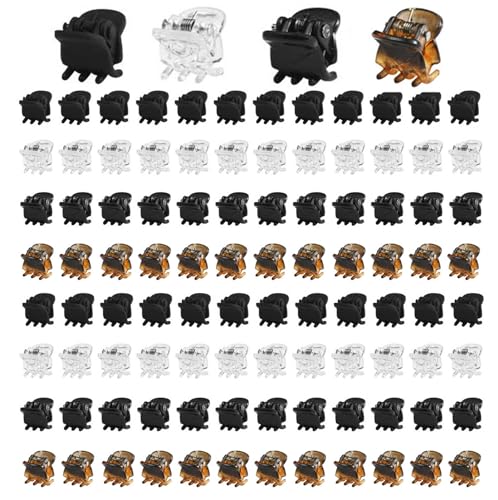 Mini Hair Claw Clips 100 Pack - Small Plastic Hair Accessories for Women & Girls