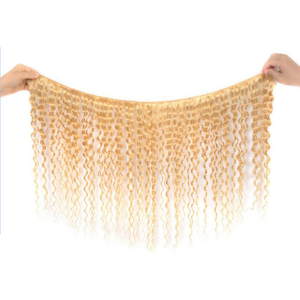 613 Deep Wave Bundles Blonde Human Hair Bundles Unprocessed Brazilian Virgin Human Hair Extensinos 28 30 32 Inch 50 Gram/Bundle