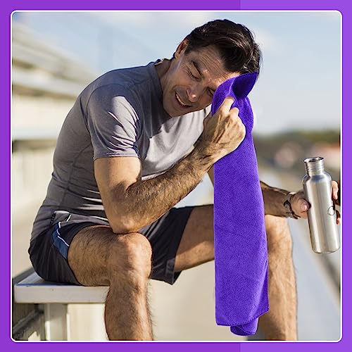 Precious Harvest Purple Microfiber Salon Towels, Pack of 12, Fast Absorbent & Soft, 30 x 14 Inches