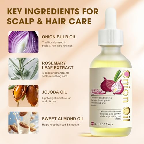 SKSOYT Onion Oil for Hair & Scalp, 2.03 FL OZ - Nourishing Hair Treatment