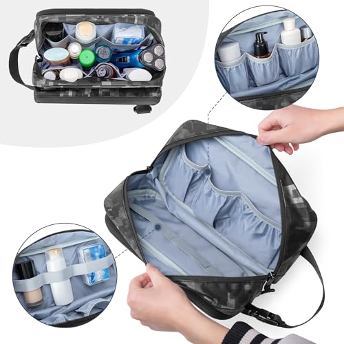 Prokva Black Digital Toiletry Travel Bag - Large Tactical Dopp Kit