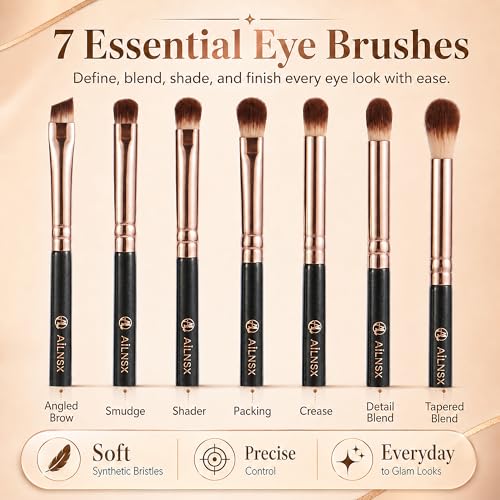 7-Piece Eye Makeup Brush Set for Precision Blending & Detailing