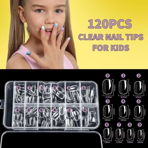 FANDAMEI Kids Nail Art Kit - Peelable Polish, Press-on Nails & Stickers