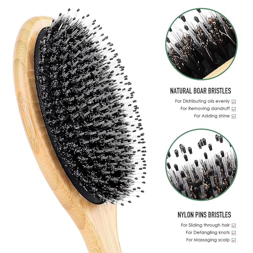OZFIT Dual-Bristle Round Hair Brush for Smoothing & Detangling