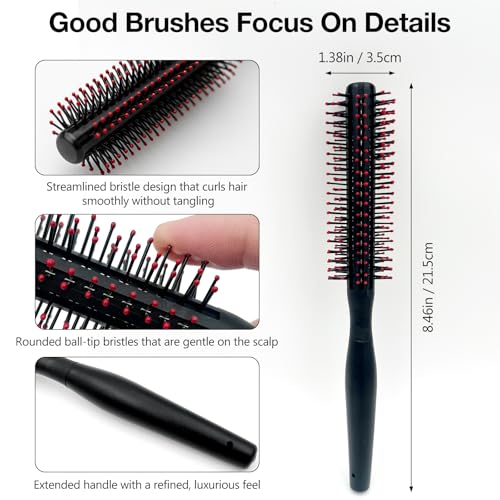 Attkryy Round Curling Comb Brush for Blow Drying & Detangling