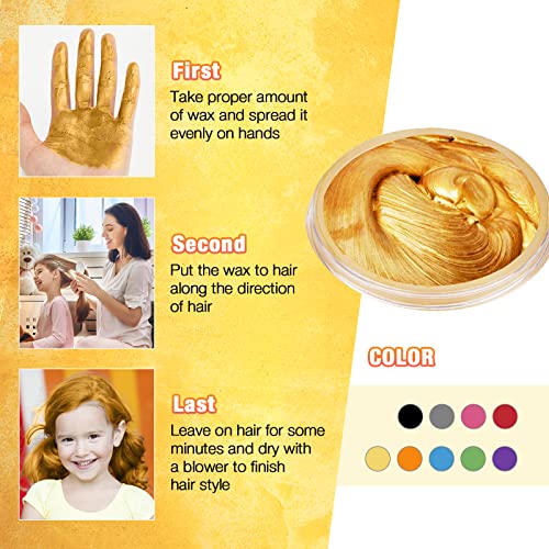 Ultikare Blonde Hair Wax Color - Temporary Hair Dye & Styling Gel for Color-Treated Hair, 3.4 Fl Oz