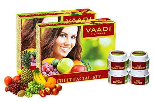 Vaadi Herbals Fruit Facial Kit - 4-Step Skin Care Routine, 2 Pack