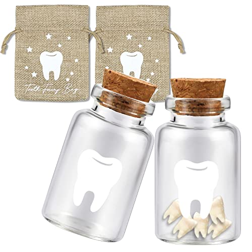 Tooth Fairy Bag Set with Glass Bottles - Kids Keepsake Gift